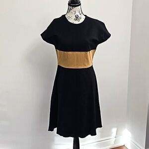 Anne Klein short sleeve black and beige dress size 2